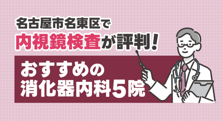 【2025年】名古屋市名東区で内視鏡検査が評判！おすすめの消化器内科5院